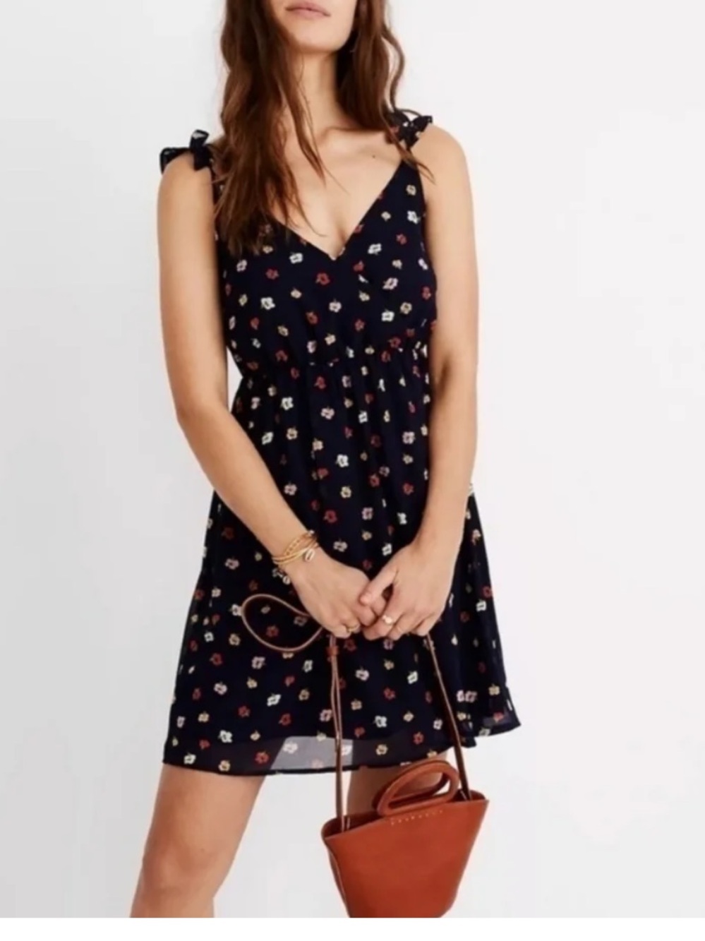 Madewell Confetti Floral Ruffle Strap Mini Dress Size 2